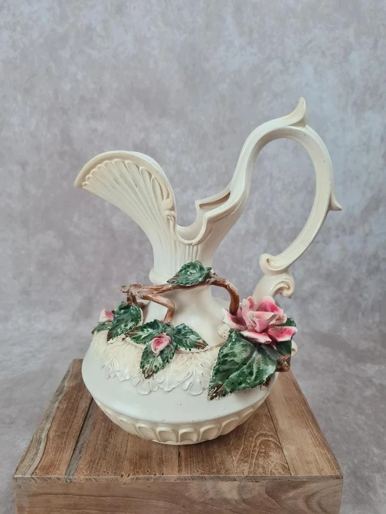 Aiguière décorative vintage 🌿 Céramique florale baroque